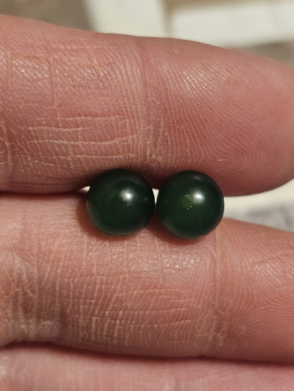 Sterling Silver 925 Jade Ball Earring Studs